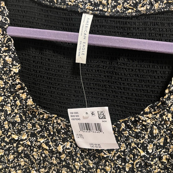 American Eagle Outfitters Black and Cream Floral Dress - Picture 2 of 4